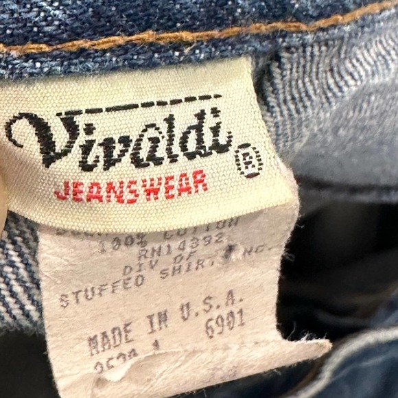 Y2K Denim Pencil Skirt Midi Length Pocket Medium wash Size 10 Made in USA - Picture 6 of 8